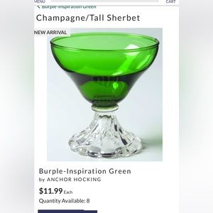 Vintage Rare Burple-Inspirations Green Champagne Glasses